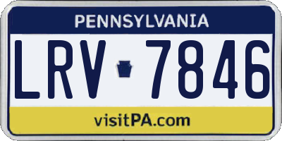 PA license plate LRV7846