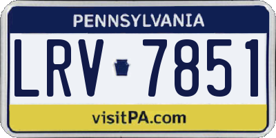 PA license plate LRV7851