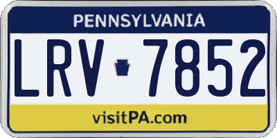 PA license plate LRV7852