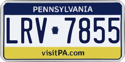 PA license plate LRV7855