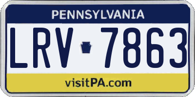 PA license plate LRV7863