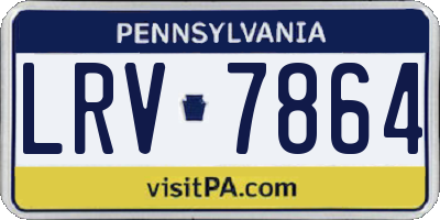 PA license plate LRV7864