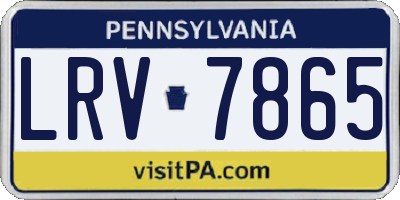 PA license plate LRV7865