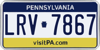 PA license plate LRV7867