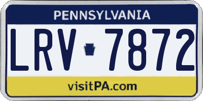 PA license plate LRV7872