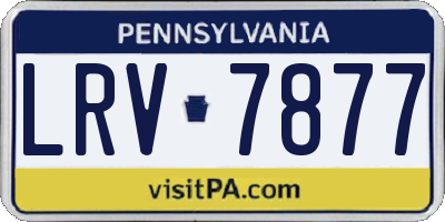 PA license plate LRV7877
