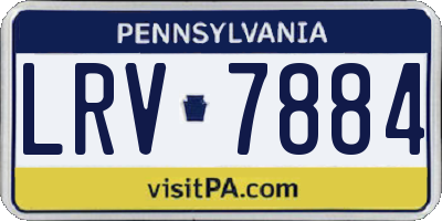 PA license plate LRV7884
