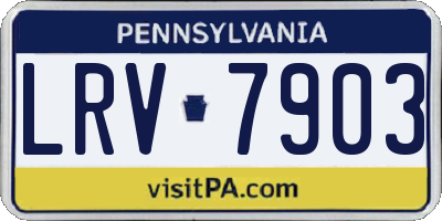 PA license plate LRV7903