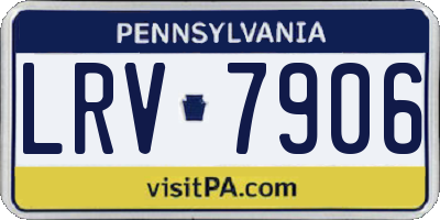 PA license plate LRV7906