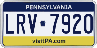 PA license plate LRV7920