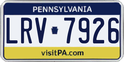 PA license plate LRV7926