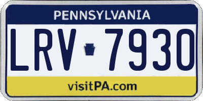 PA license plate LRV7930