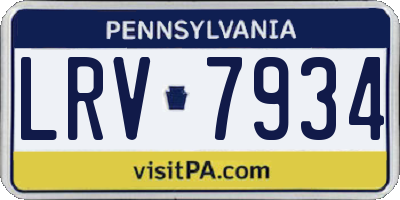 PA license plate LRV7934