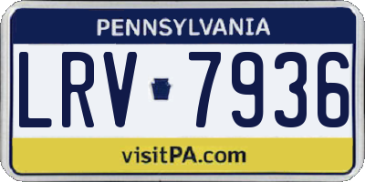 PA license plate LRV7936