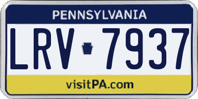 PA license plate LRV7937