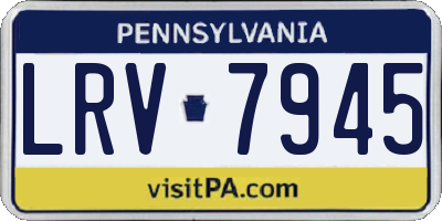 PA license plate LRV7945