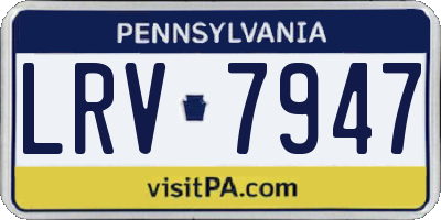 PA license plate LRV7947