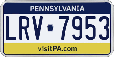 PA license plate LRV7953