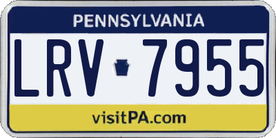 PA license plate LRV7955