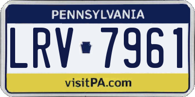 PA license plate LRV7961