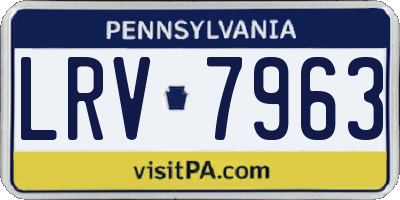 PA license plate LRV7963