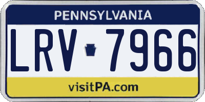 PA license plate LRV7966
