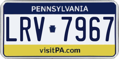 PA license plate LRV7967