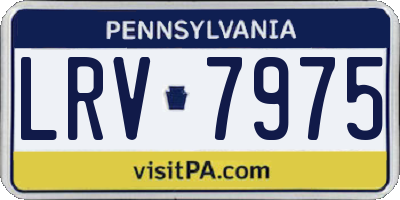 PA license plate LRV7975