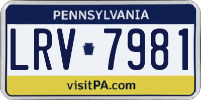 PA license plate LRV7981
