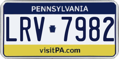 PA license plate LRV7982