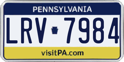 PA license plate LRV7984