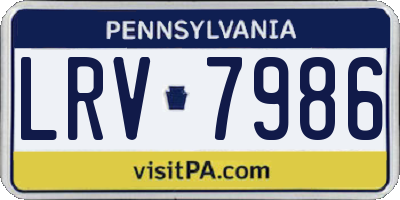 PA license plate LRV7986