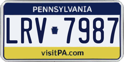 PA license plate LRV7987