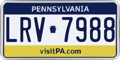 PA license plate LRV7988