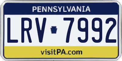 PA license plate LRV7992