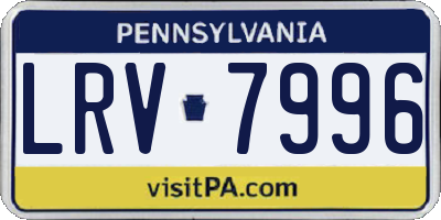 PA license plate LRV7996