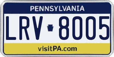 PA license plate LRV8005