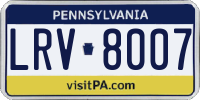 PA license plate LRV8007