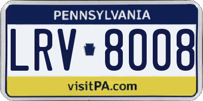 PA license plate LRV8008