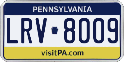 PA license plate LRV8009