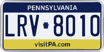 PA license plate LRV8010