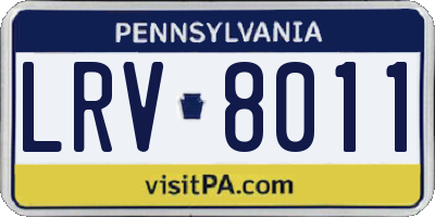PA license plate LRV8011