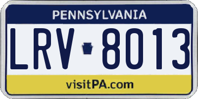 PA license plate LRV8013