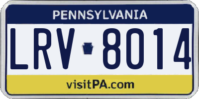 PA license plate LRV8014