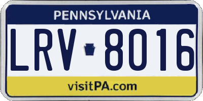 PA license plate LRV8016