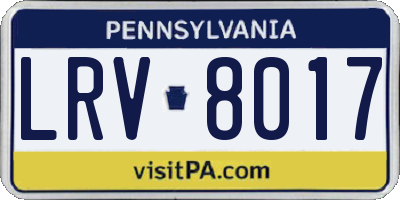 PA license plate LRV8017