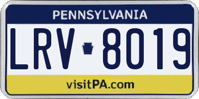 PA license plate LRV8019