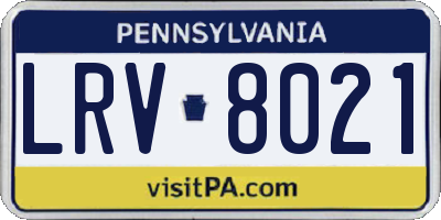 PA license plate LRV8021