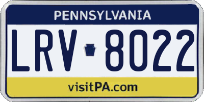 PA license plate LRV8022