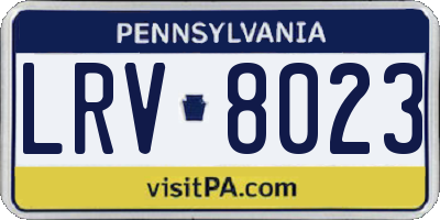 PA license plate LRV8023